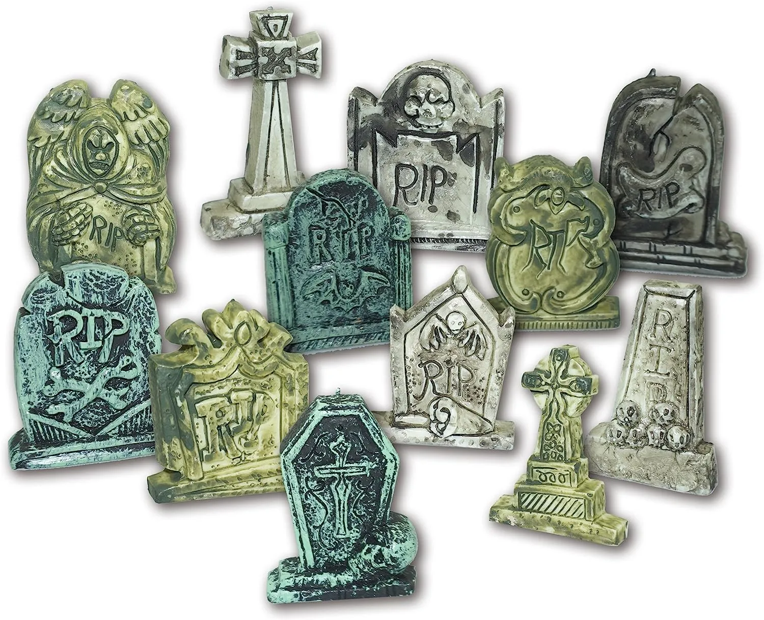 Miniature Tombstones 12 Piece Set Frightening Accents