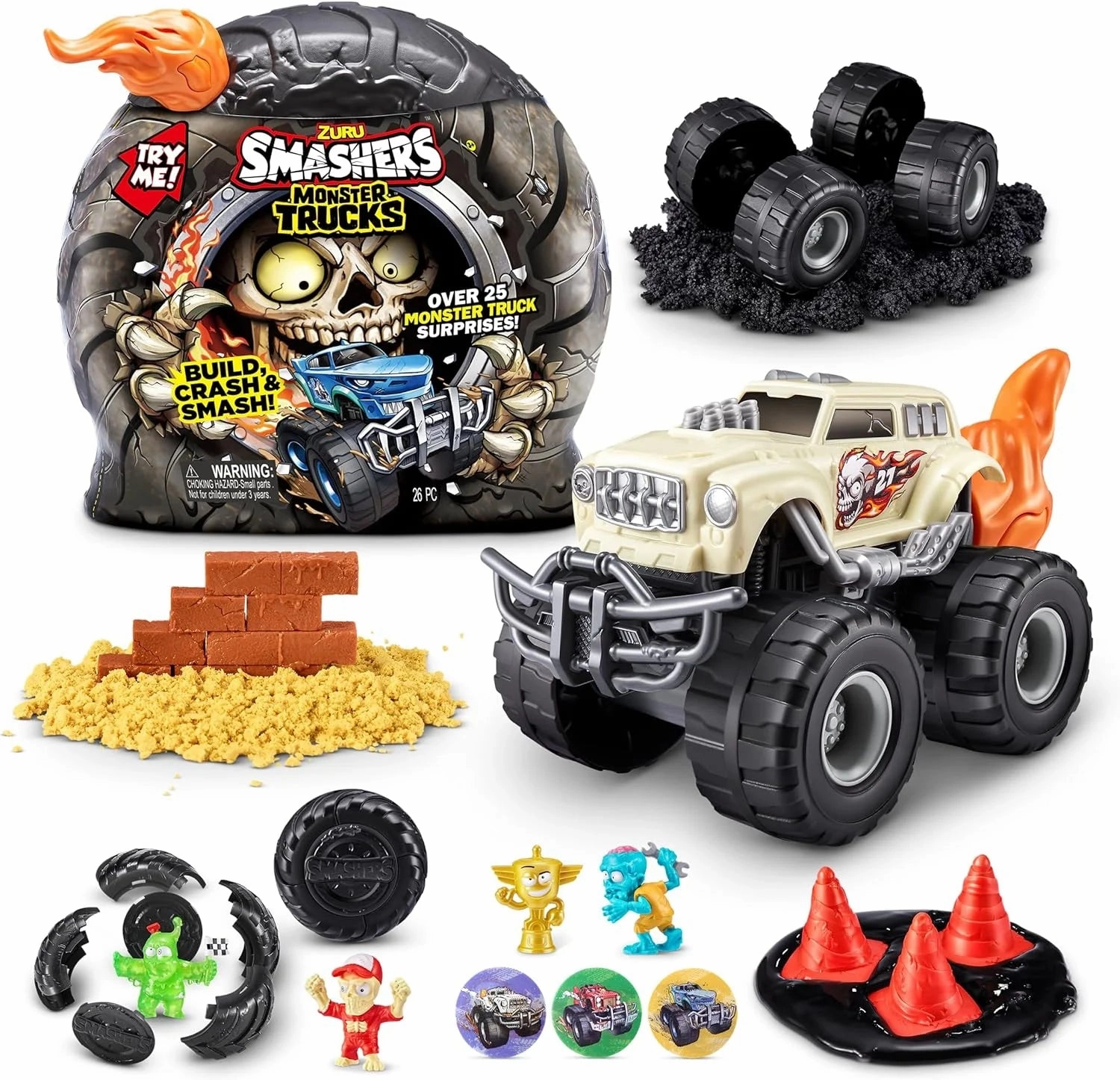 ZURU SMASHERS Surprise-Monster Skull Truck Playset Decorative Accent