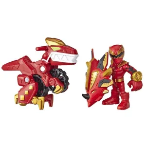 Power Rangers Playskool Heroes Red Ranger and Raptor Cycle Figure and Vehicle 2-Pack Action Pose Casual Fan