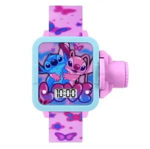Stitch Angel Pink Adjustable Digital Projection Watch Cat Figurine Ball Joint