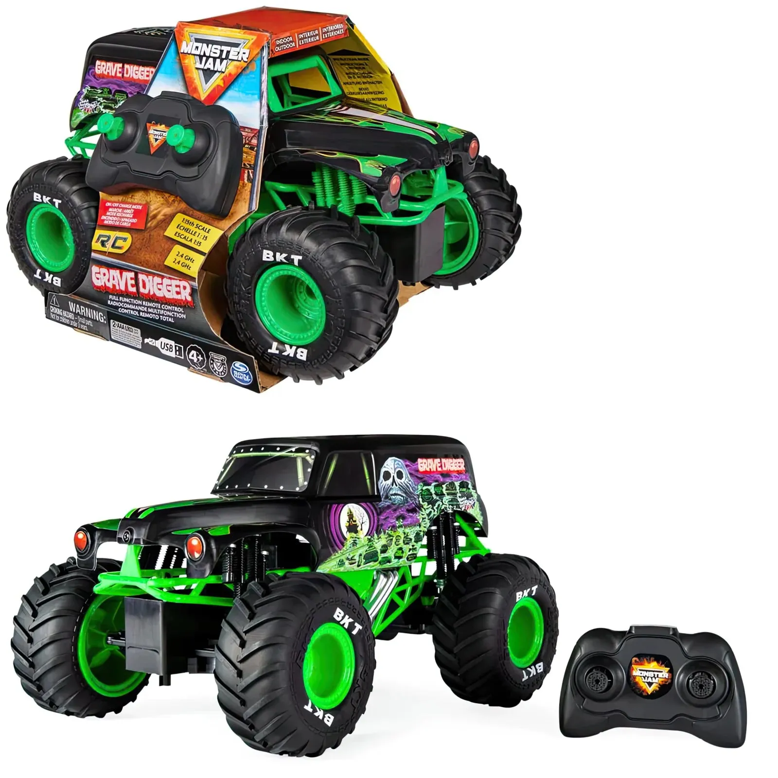Limited Edition Ceramic Sculpture Monster Jam 1:15 Radio Control Grave Digger Remote Control Monster Truck
