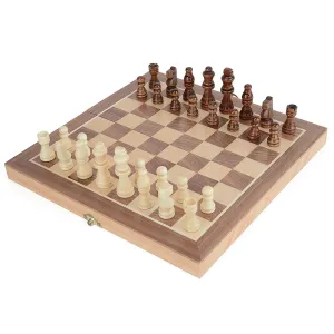Toyrific Wooden Foldable Wooden Chess Travel Set Vinyl Replica