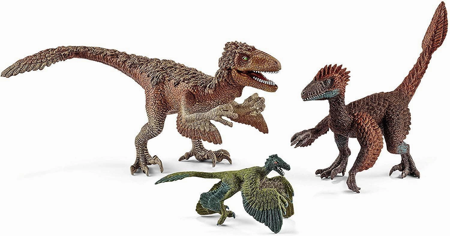 Detailed Replica Super Deformed Schleich 42347 Dinosaurs Feathered Raptors Figures
