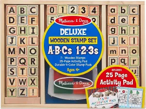 Modern Art Melissa & Doug Deluxe Wooden Stamp Set - ABC 123