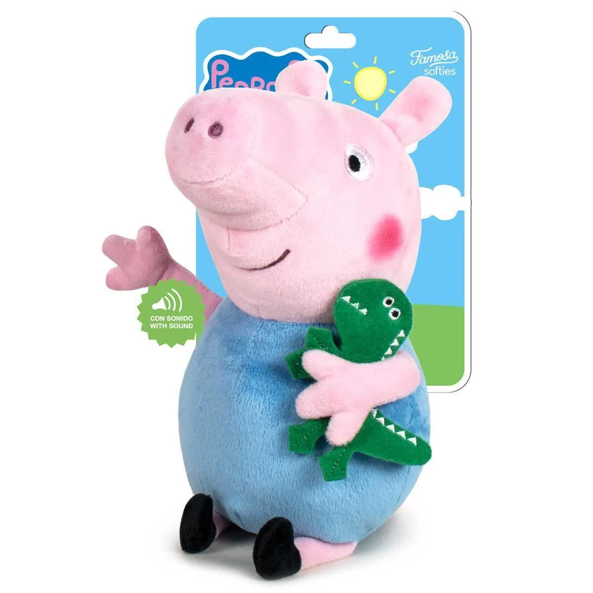 Peppa Pig George Plush Toy With Sound 31cm Sculpture Reproduction Art Exhibit