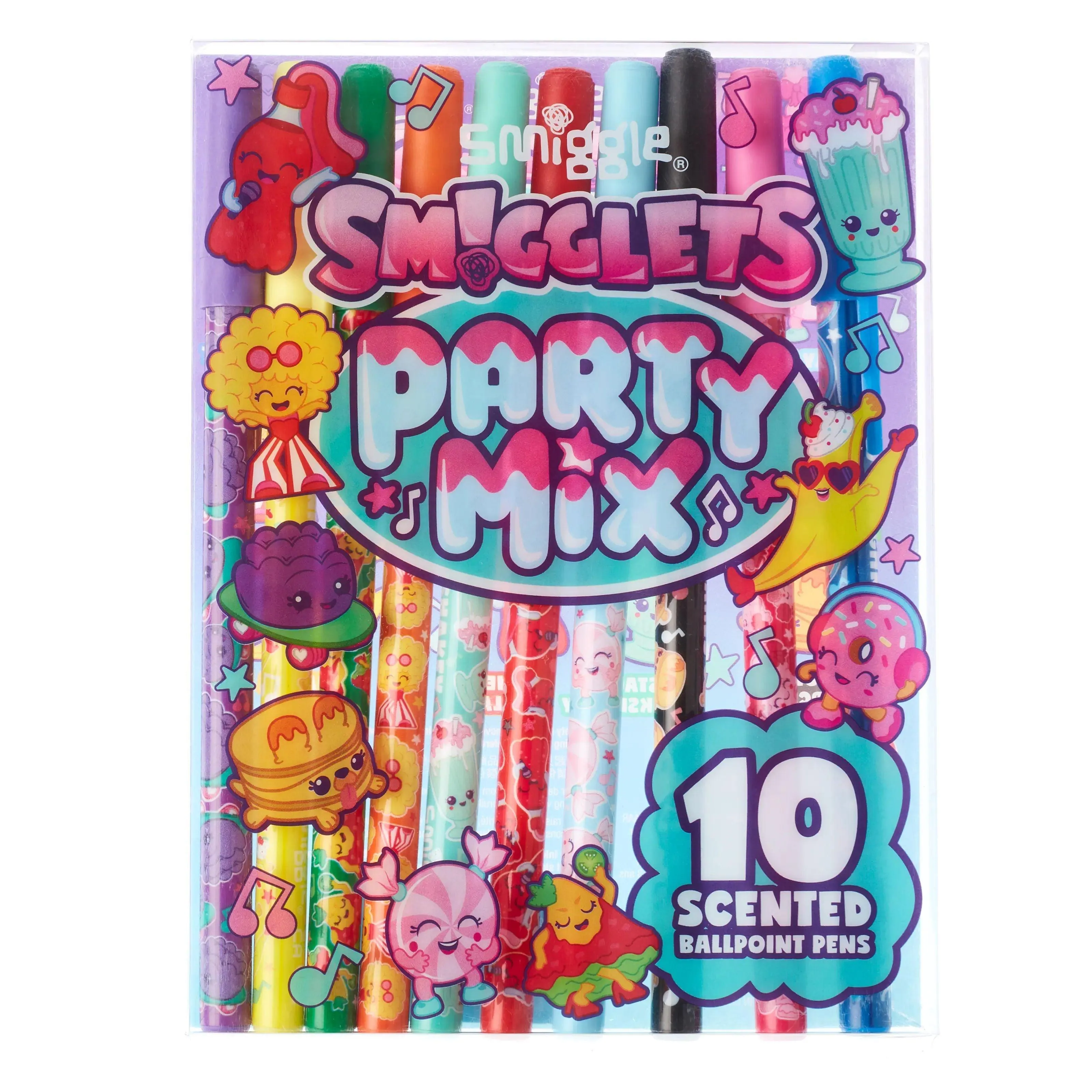 SMIGGLE Party Mix Scented Pen Pack X10 - Colour Mix Posable Model