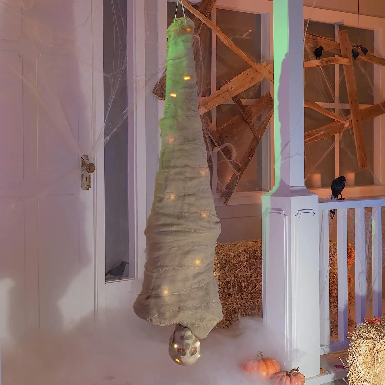 E Ornaments Playful Lights 65in Halloween Animated Hanging Cocoon Decoration