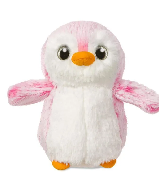 AURORA 73887 Pompom Penguin, 6-Inch Soft Toy, Pink Seasonal Rotation