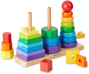 Collectible Model Creative Outlet Melissa & Doug Geometric Stacker Toddler Toy