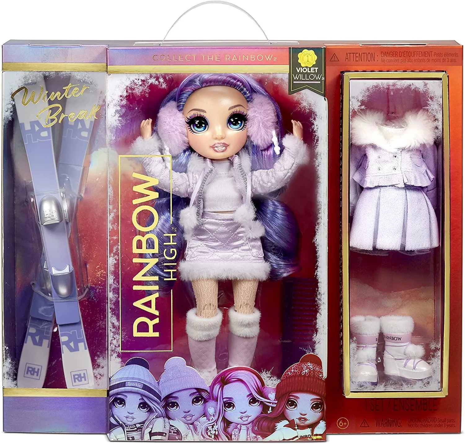 Rainbow High Winter Break Fashion Doll Violet Willow Playset All Season Sci-Fi Robot