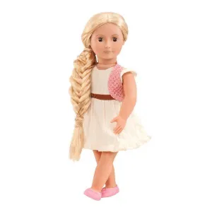 Our Generation BD31028 Phoebe Hairgrow Doll ?C White Dress Detailed Hero