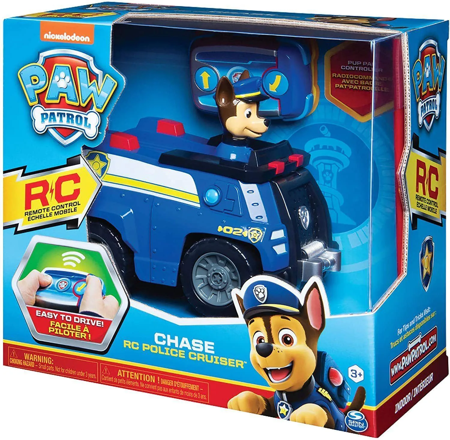 PAW Patrol 6054190 Chase Remote Control Police Cruiser with 2-way Steering Shelving Ornament Chibi Replica