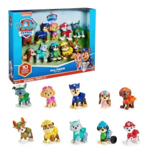Miniature Replica PAW Patrol Action Pack Pups 10 Gift Set with Collectible Figures