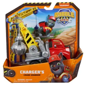 Limited Replica Gift Idea PAW Patrol Rubble & Crew Charger??s Crane Grabber Vehicle