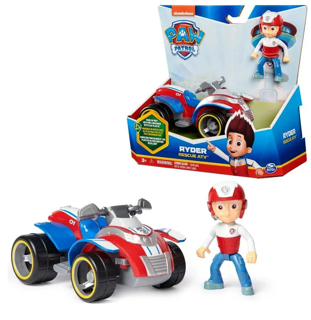 PAW Patrol Ryder Rescue ATV Vehicle with Collectible Action Figure Desktop Model Living room