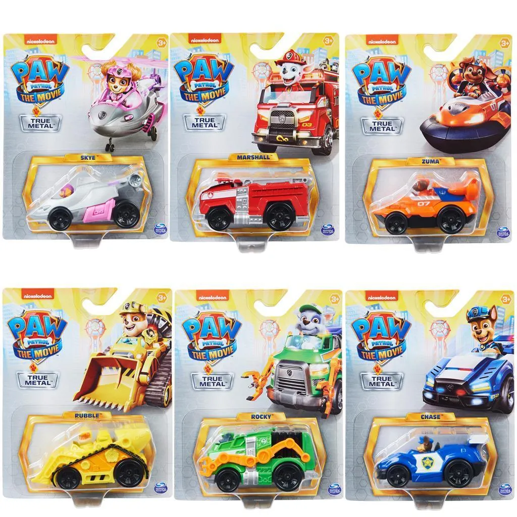 PAW Patrol The Movie True Metal Vehicles 1:55 Assortment Monochrome Design
