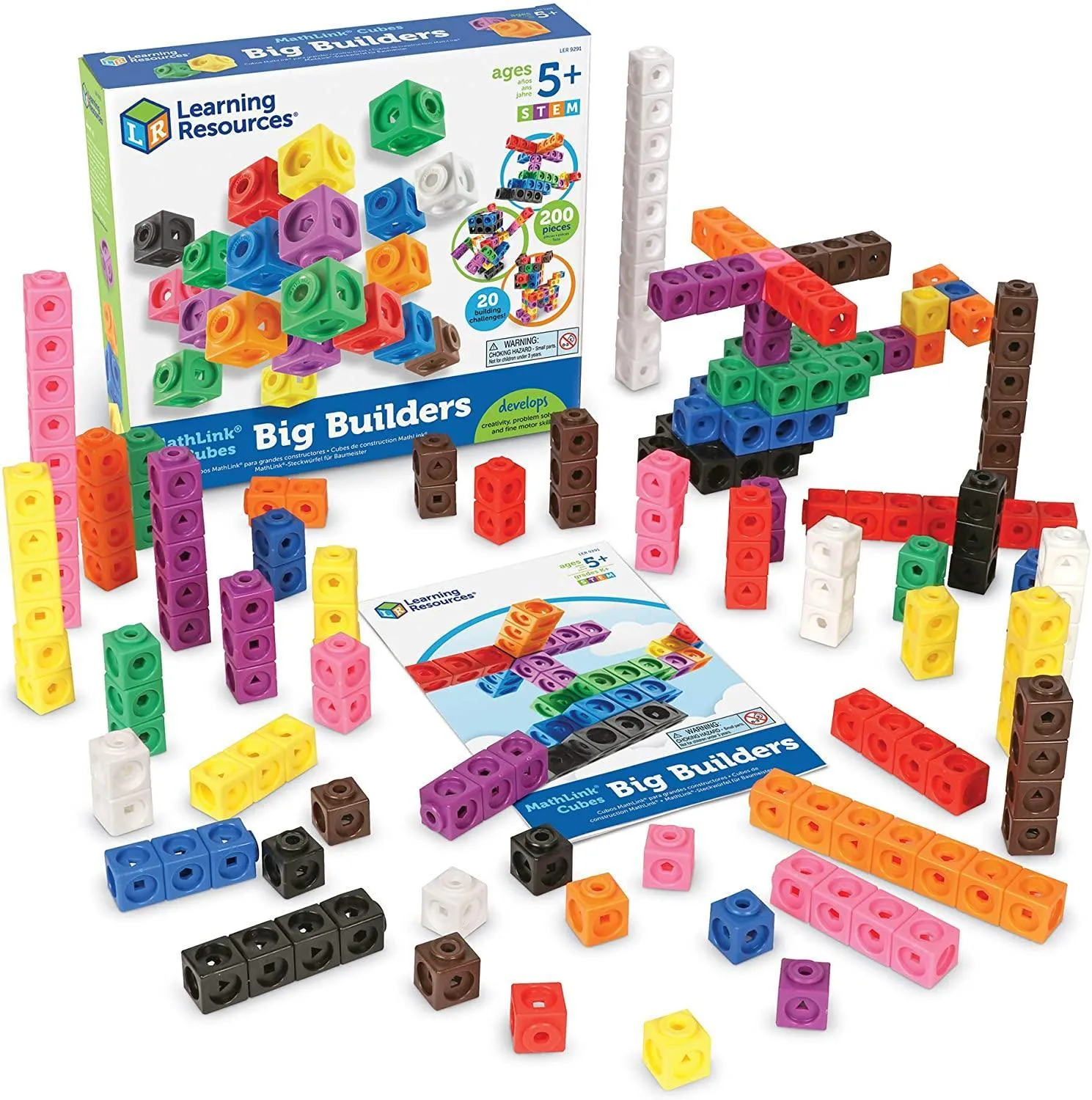 Glass Art Learning Resources MathLink Cubes Big Builders
