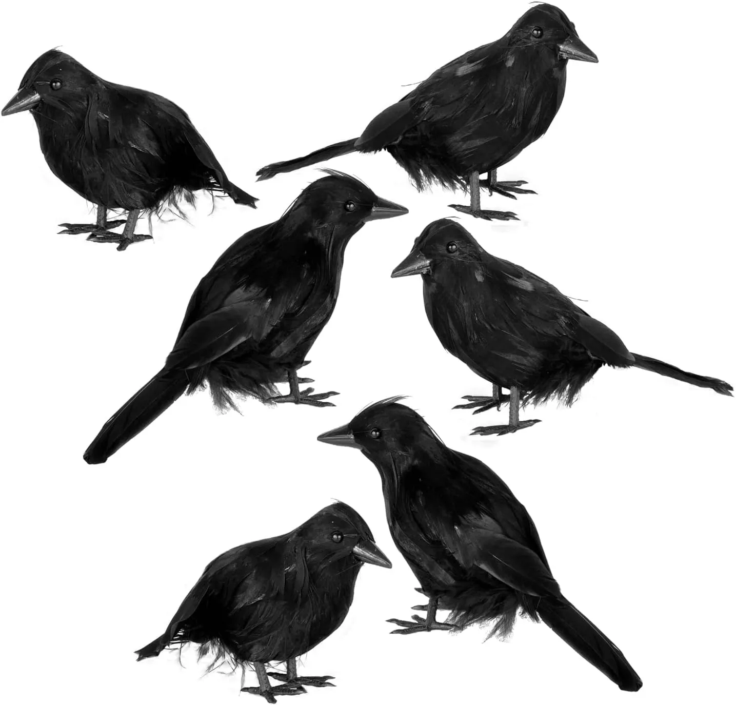 Halloween Crow Decoration Set, 6 Pack Scary Displays Wicked Masks