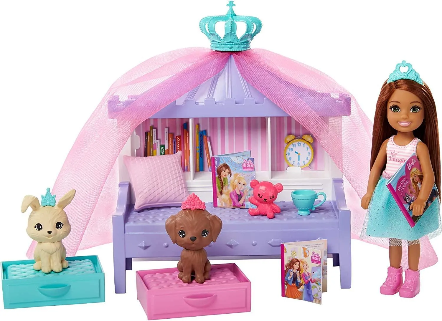 Community Member Action Statue Barbie GML74 Princess Adventure Chelsea Princess Doll and Storytime Playset