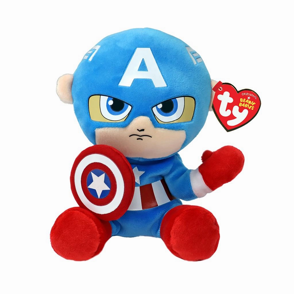 Ty Beanie Babies Marvel Captain America Soft 15cm Action Hero Limited Replica