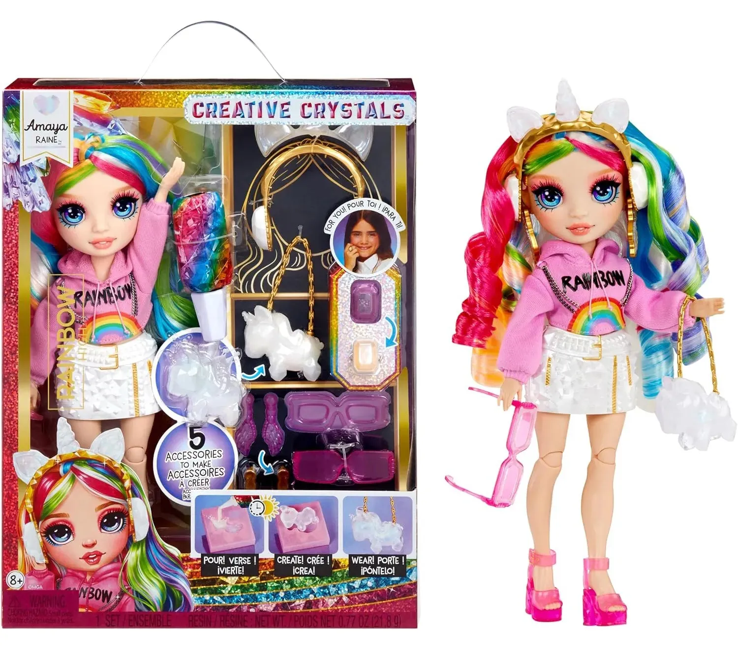 Creative Display Rainbow High Creative Crystals Fashion Doll - Amaya
