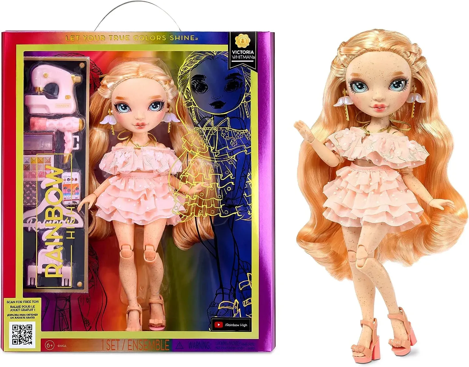 Posable Action Rainbow High Fashion Doll Series 5 - Victoria Whitman Light Pink Doll