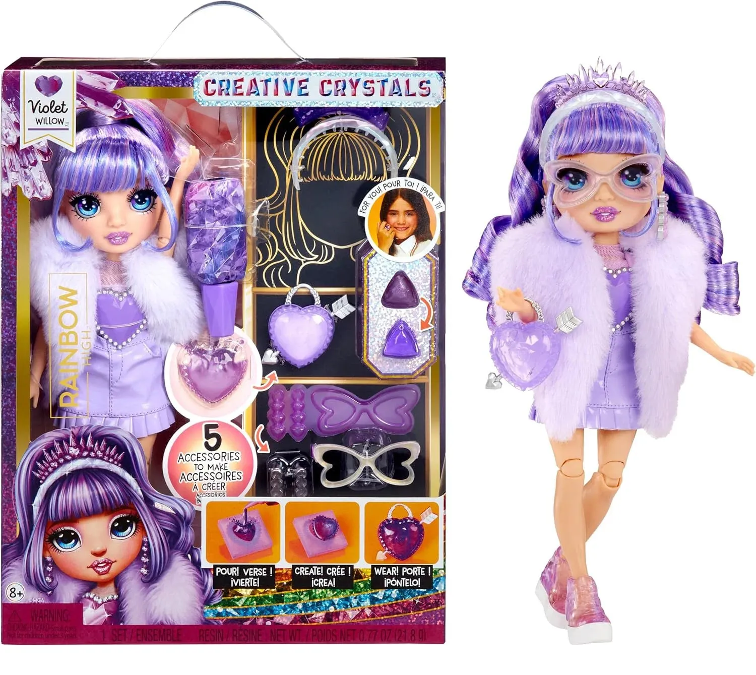Regional Specialty Battery operated Rainbow High Crystal Fashion Doll - Violet