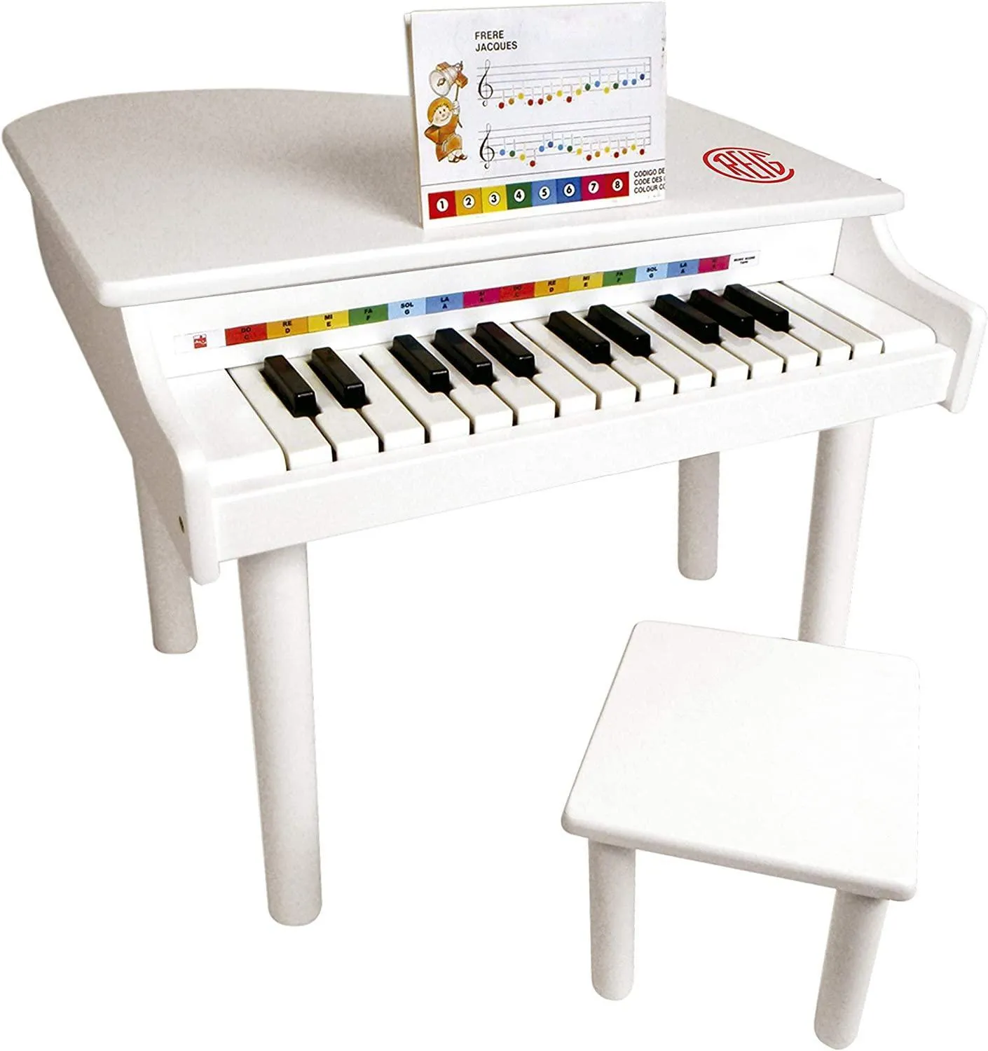 Reig Children's Electronic Wooden Grand Piano - White Hidden Gem Ceramic Sculpture