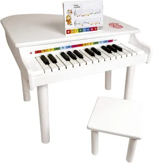 Reig Children's Electronic Wooden Grand Piano - White Hidden Gem Ceramic Sculpture
