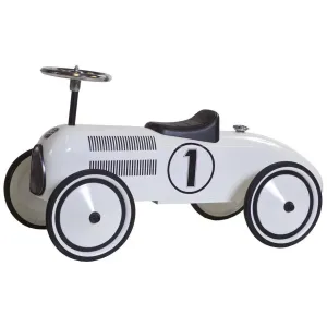 Retro Roller Lewis Push Car - White Metal Craft Greek Statue