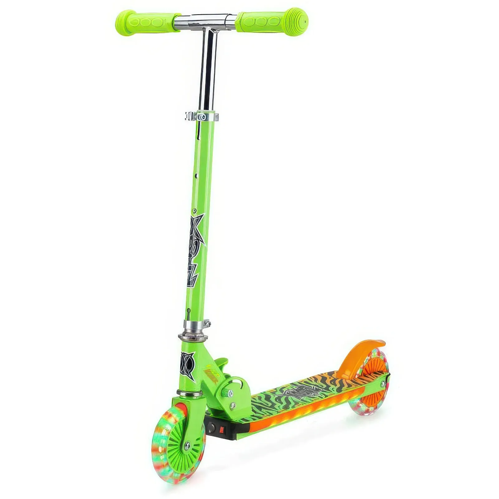 Enthusiast Grade Xootz Wild Rider - Green Tiger Light Up LED Scooter
