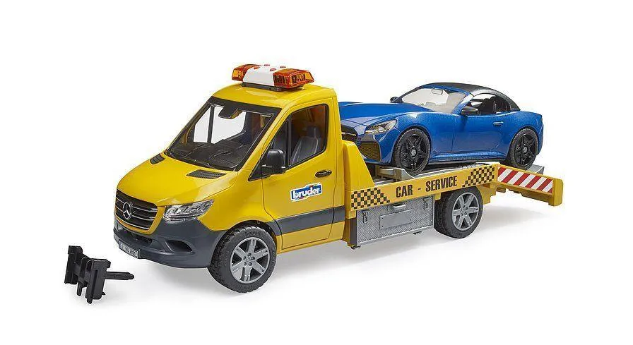 BRUDER MB Sprinter Car Transporter with Roadster Pilot Model Press Worthy