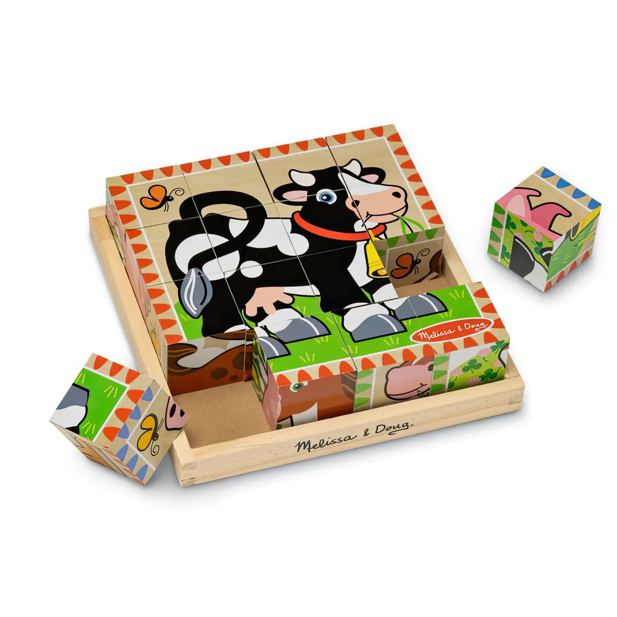 Melissa & Doug Farm Cube Puzzle Personalized Exhibit Licensed Product