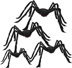 Black Hairy Spiders, 4 Pack Fantastic Displays