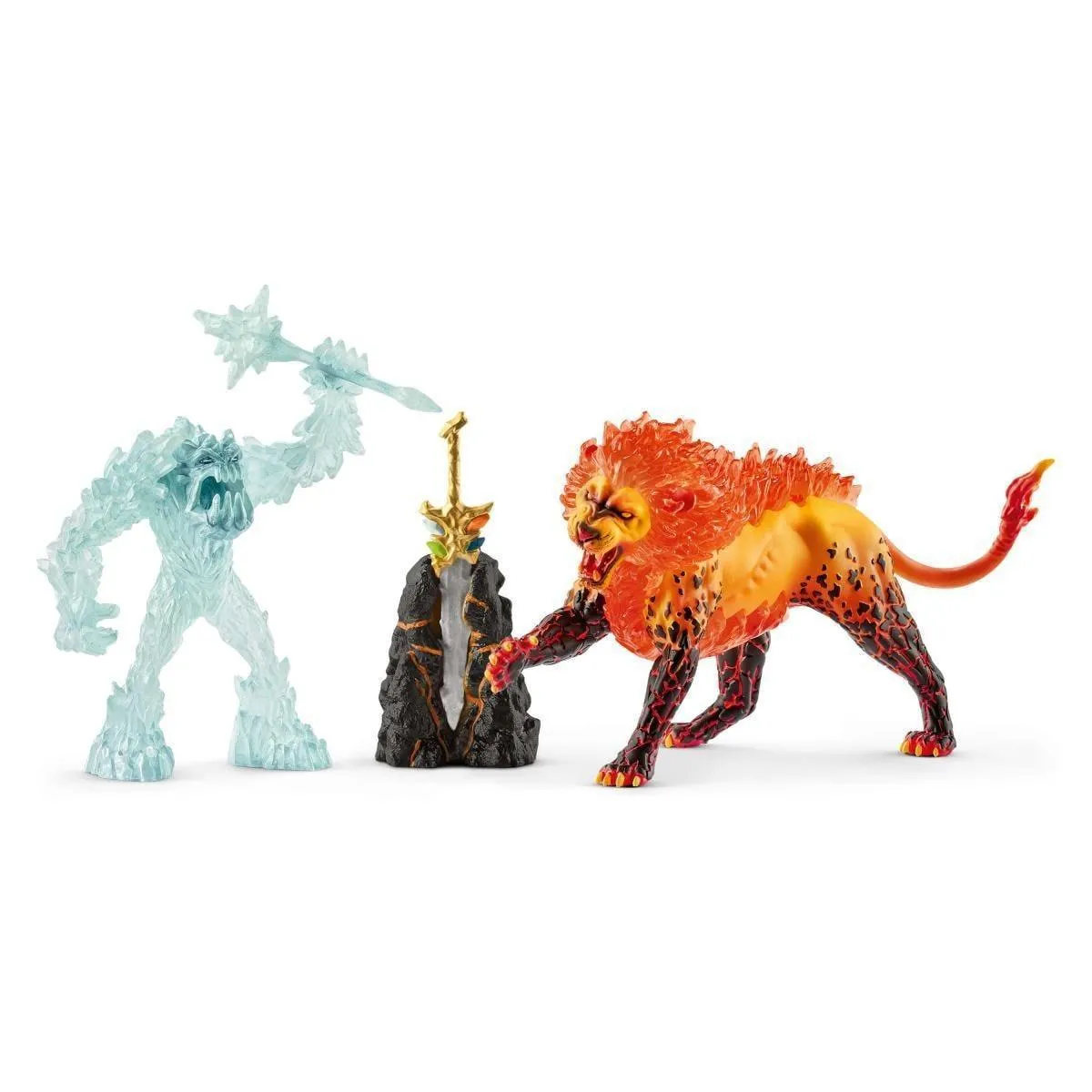 Schleich 42455 Battle for the Superweapon ?C Frost Monster vs. Fire Lion Articulated Replica
