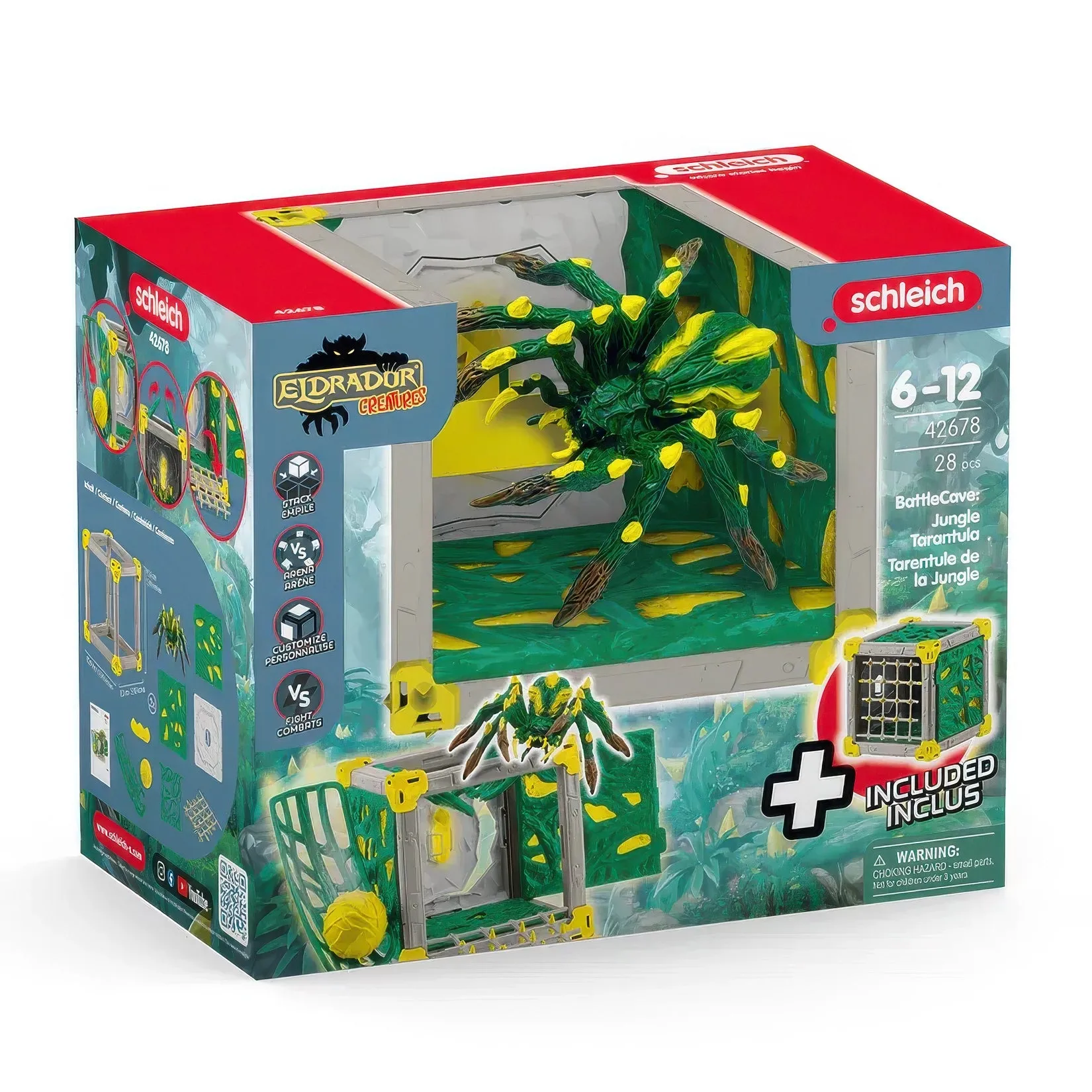 Dinosaur Replica Small Space Schleich 42678 BattleCave Jungle Tarantula Playset