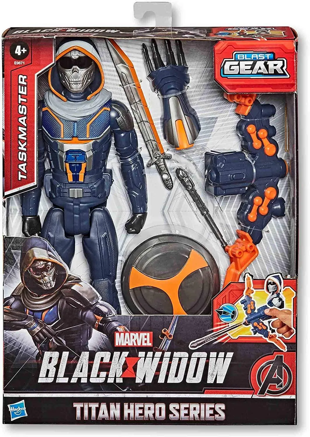 Marvel Black Widow Titan Hero Series Blast Gear Taskmaster Action Figure 30 cm Acrylic Stand Articulated Figure