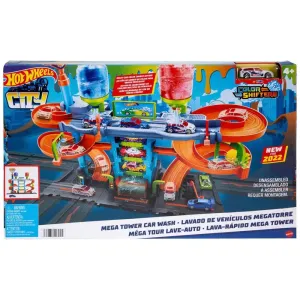 Contemporary Home Desktop Statue Hot Wheels Mega Tower Car Wash Playset