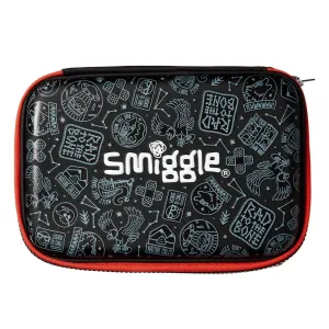 SMIGGLE 442885 Express Double Up Hardtop Pencil Case - Black Robot Model app connected