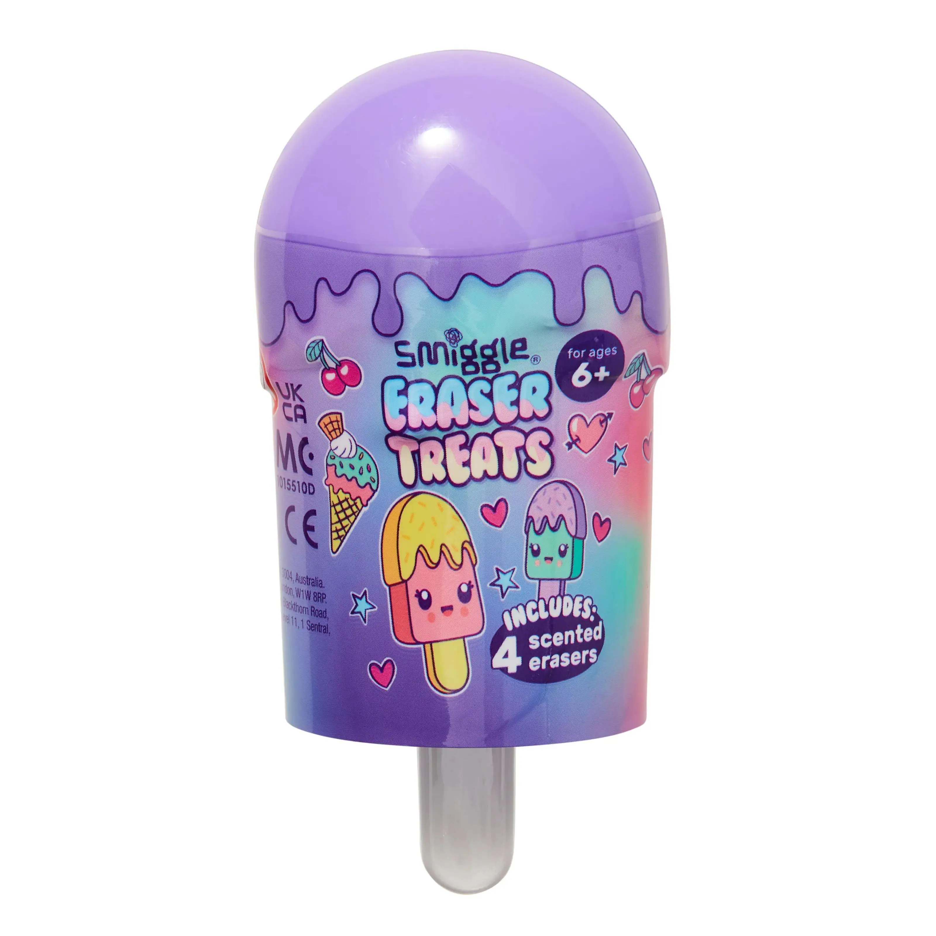 Brand Collaboration SMIGGLE Cool Treat Eraser Pack - Lilac