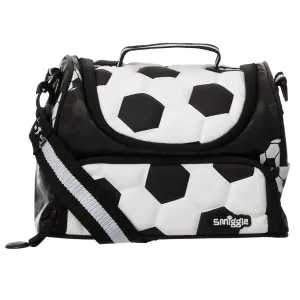 SMIGGLE Goal Double Tier Lunch Box With Strap - Black Premium Toy Virtual Collectible