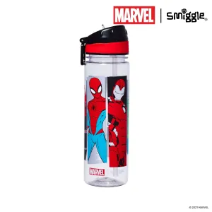 SMIGGLE Marvel Drink Up Plastic Bottle 650Ml - Black Family friendly Audience Favorite