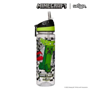 SMIGGLE Minecraft Drink Up Plastic Bottle 650Ml Showcase Piece Bookcase Display