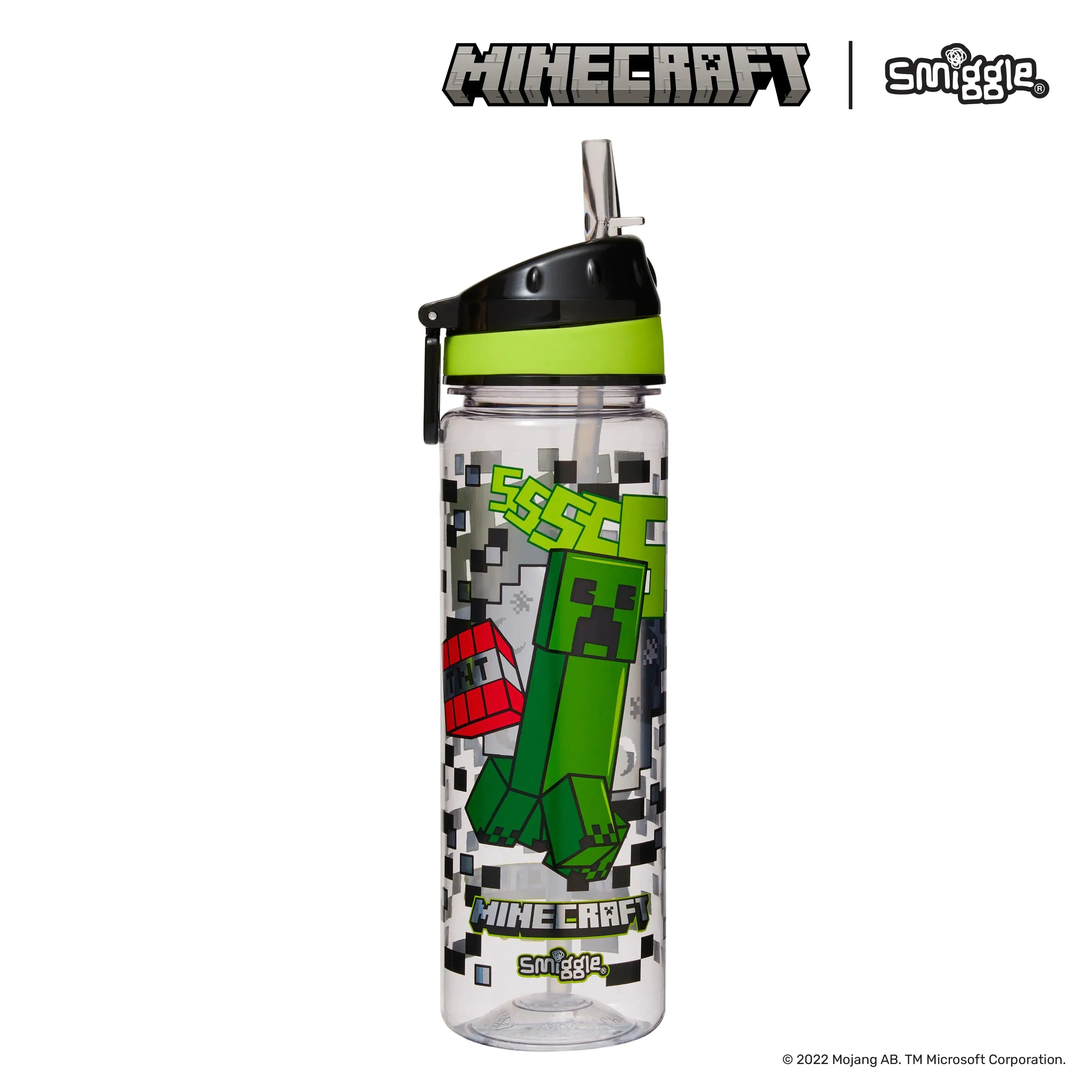 SMIGGLE Minecraft Drink Up Plastic Bottle 650Ml Showcase Piece Bookcase Display