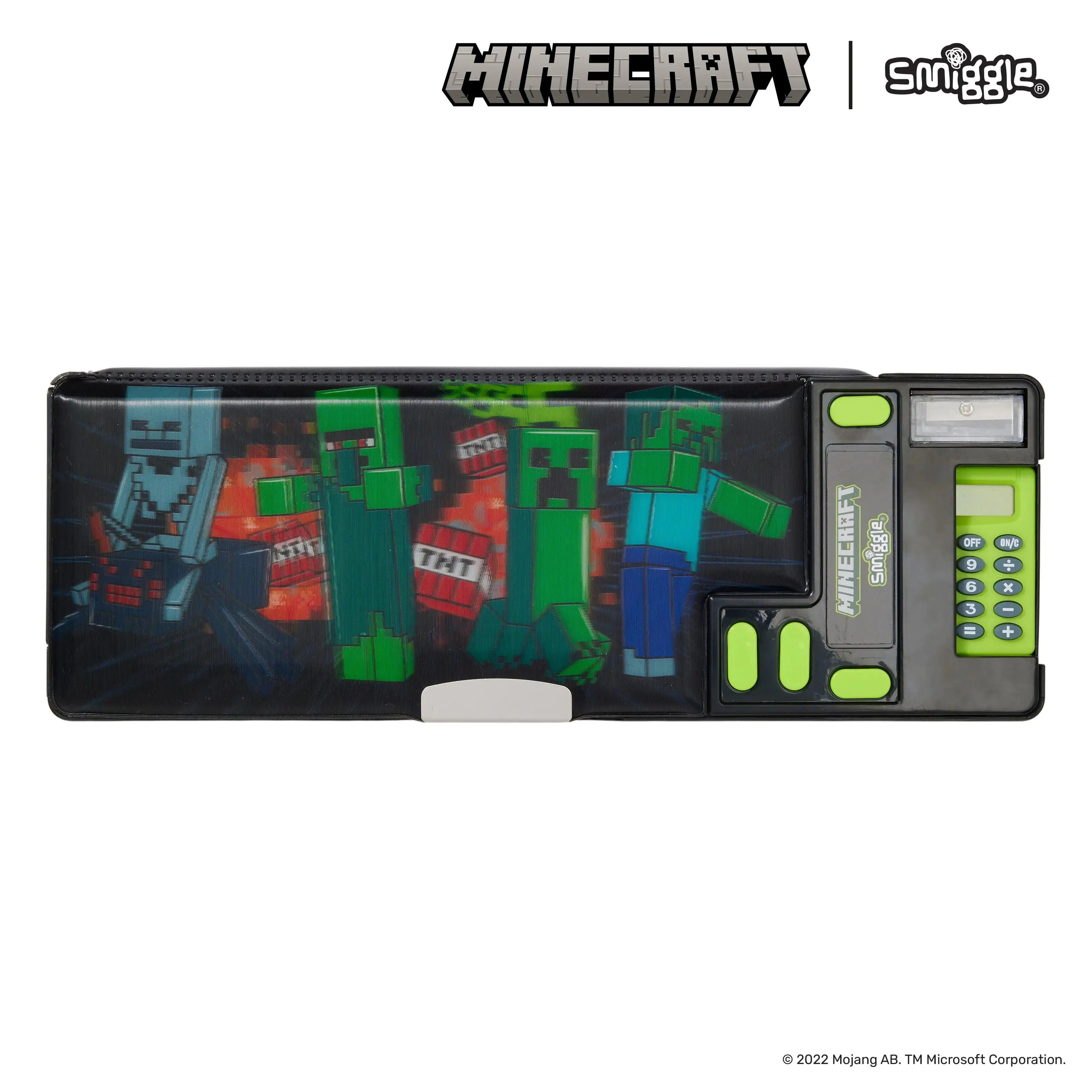 SMIGGLE Minecraft Pop Out Pencil Case - Black Battle Hero Desktop Hero