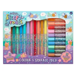SMIGGLE  Sleepy Sprouts Scented Markers And Glitter Glue Pack Collectors Piece