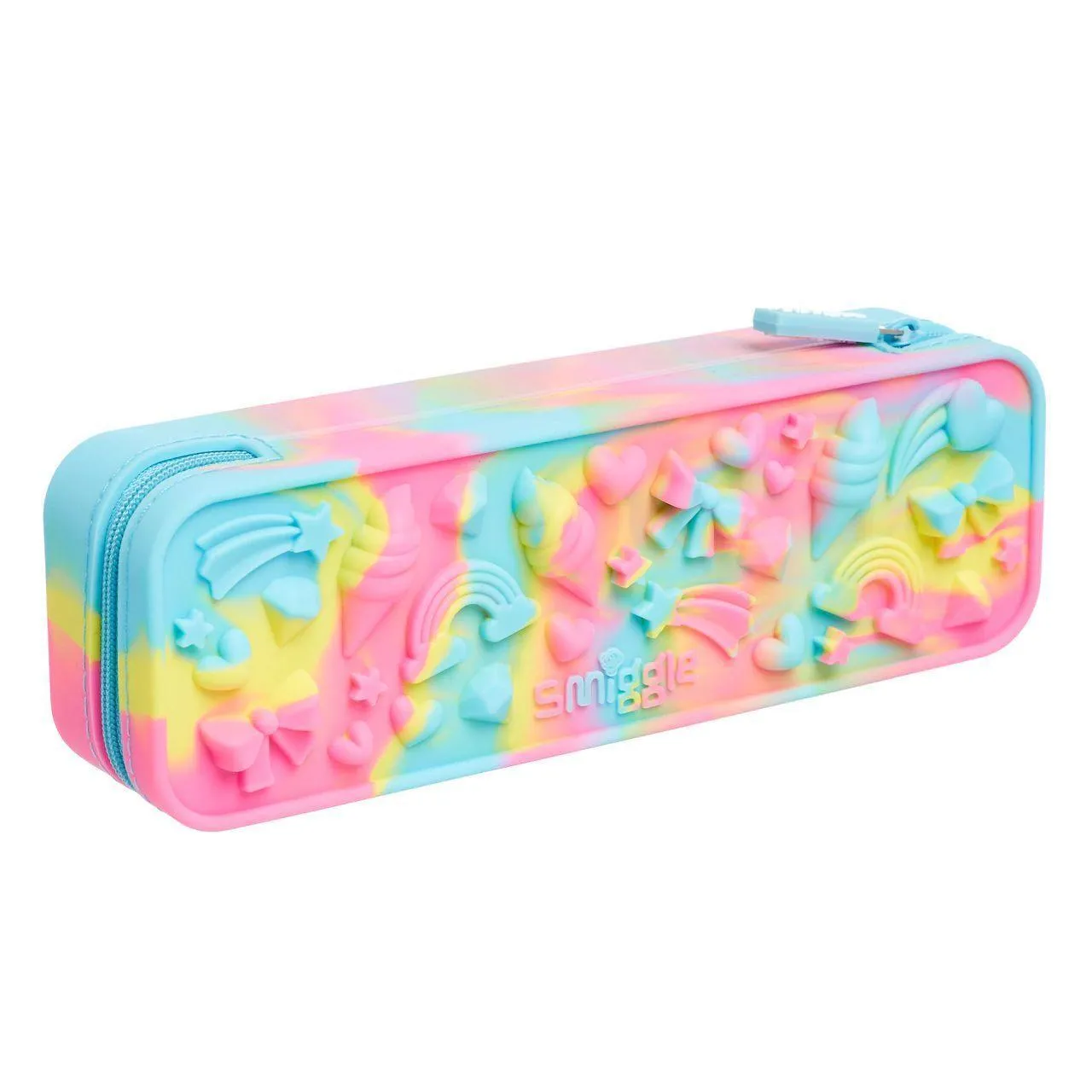 SMIGGLE Swirl Silicone Pencil Case - Blue Rubber Toy Posable Doll