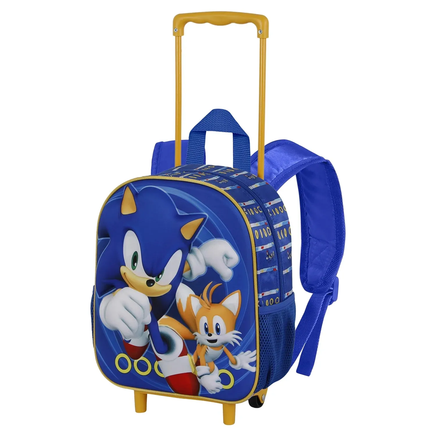 SONIC Multicolour Small 3D Backpack With Wheels - Sonic Tails Villain Figure