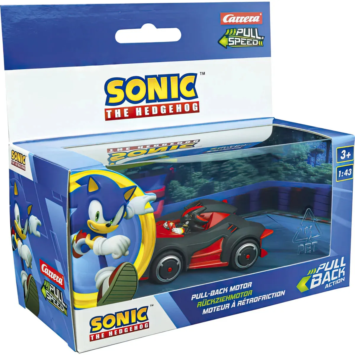 SONIC the Hedgehog Pull Speed Car - Assortment Gaming Toy Swapable Head
