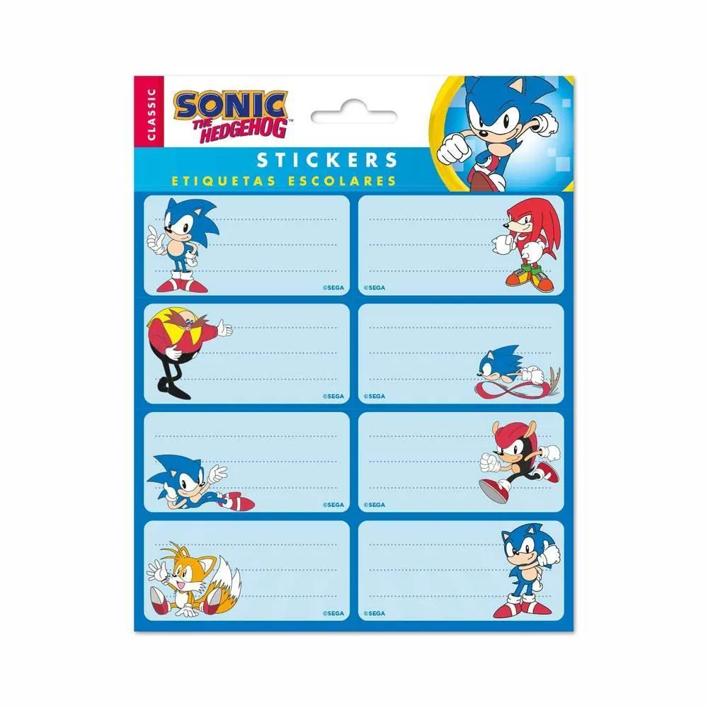 Abstract Form SONIC The Hedgehog Self-Adhesive Labels
